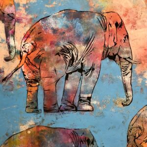 Migration #1. Acrylic on cardboard. 50 x 70 cm. 2024