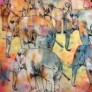 Migration. Acrylic on cardboard. 70 x 100 cm. 2024