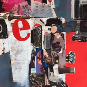 Surveillance. Mixed media on cardboard. 37 x 52 cm. 2020